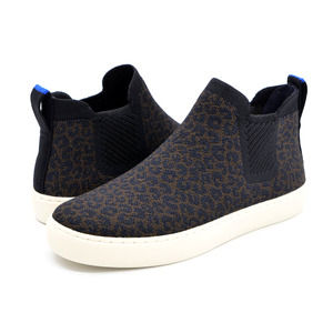 Rothy's The Chelsea Womens 7 Ankle Boot Recycled Knit Leopard Print RARE Retired